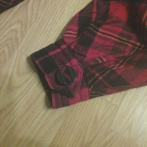 L.A.M.B GWEN STEFANI Red Plaid Hooded Jacket - Picture 8 of 14